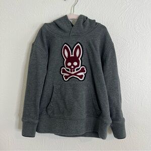 Psycho Bunny Charcoal Hoodie with Maroon Emblem size 4 XXS